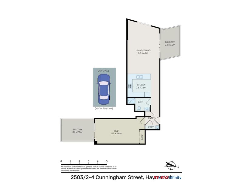 2503 / 2-4 Cunningham Street, Haymarket Floor Plan