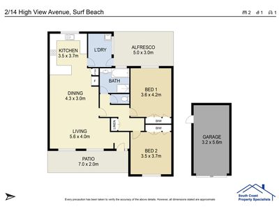 2 / 14 High View Avenue, Surf Beach