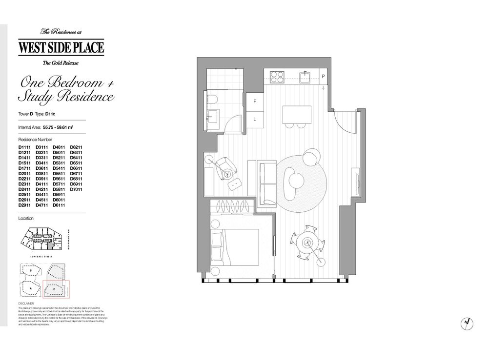 Tower D 1Bed+Study / 648 Lonsdale Street, Melbourne