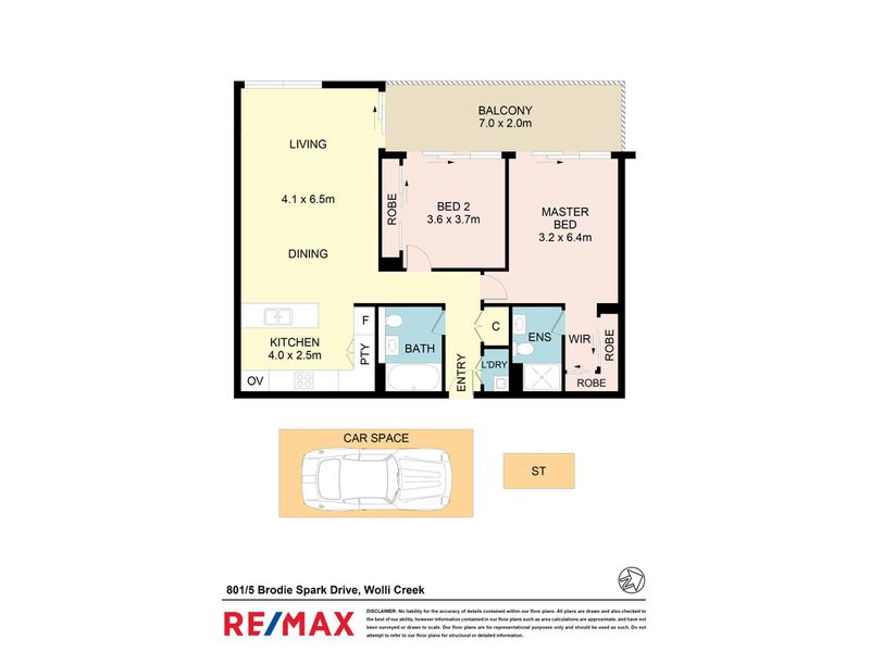 801 / 5 Brodie Spark Drive, Wolli Creek Floor Plan