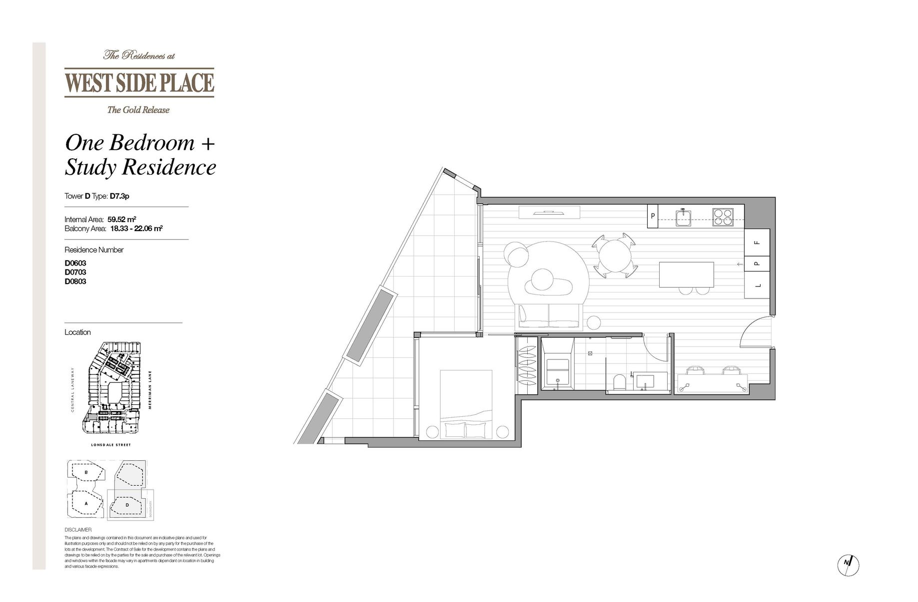 Tower D 1Bed+Study / 648 Lonsdale Street, Melbourne