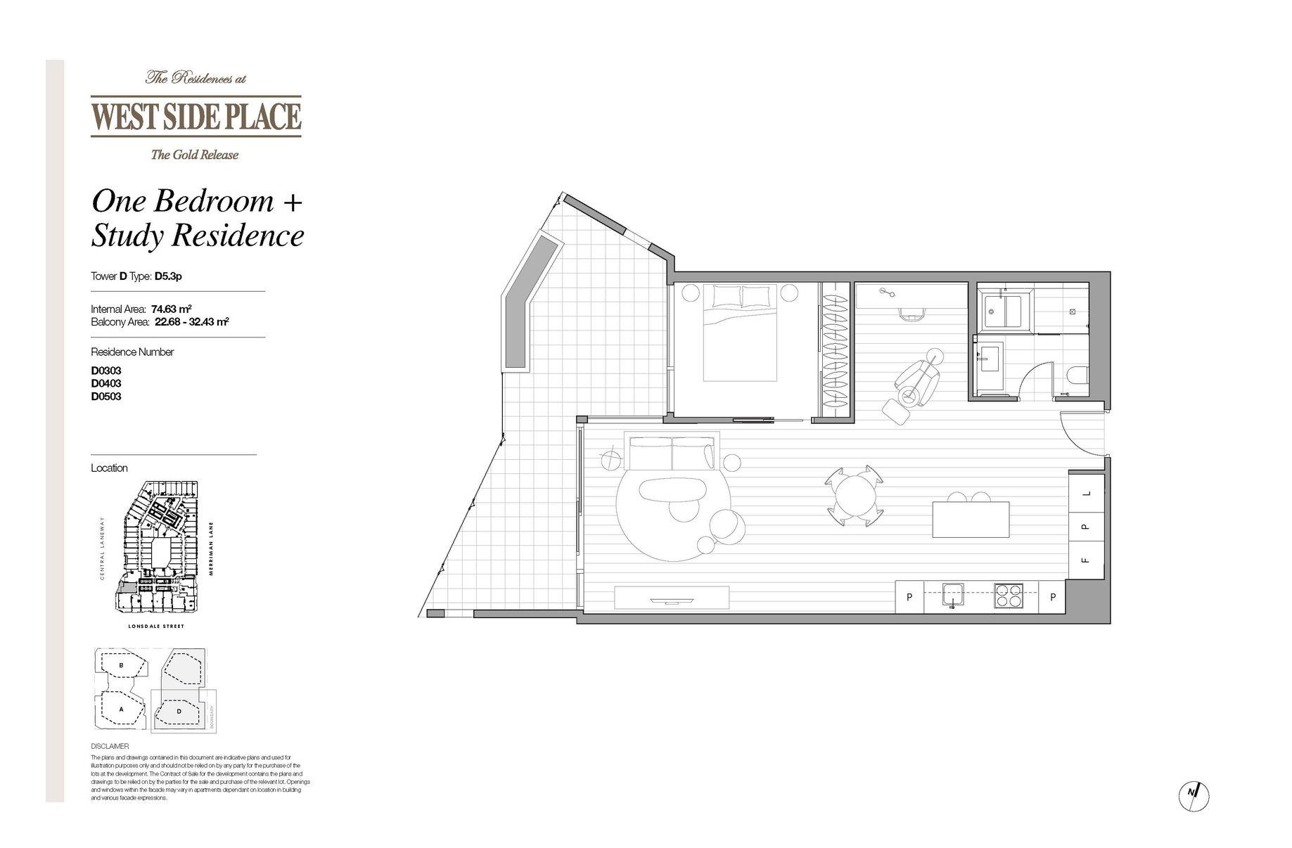 Tower D 1Bed+Study / 648 Lonsdale Street, Melbourne