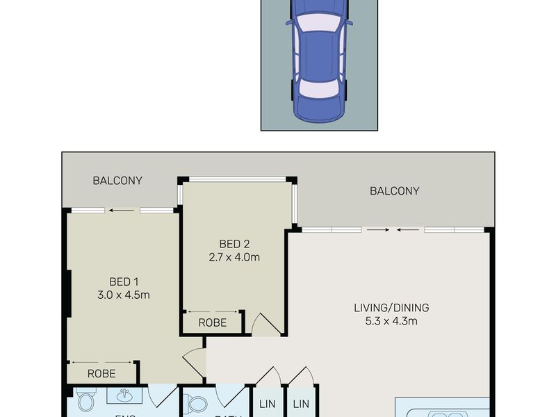 343 / 8 Lachlan Street, Waterloo Floor Plan
