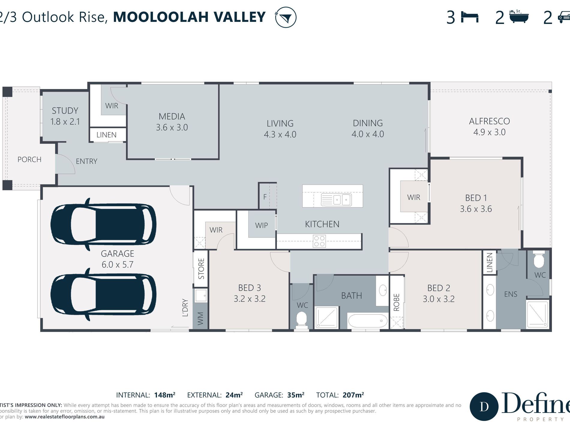 2 / 3 Outlook Rise, Mooloolah Valley Floor Plan