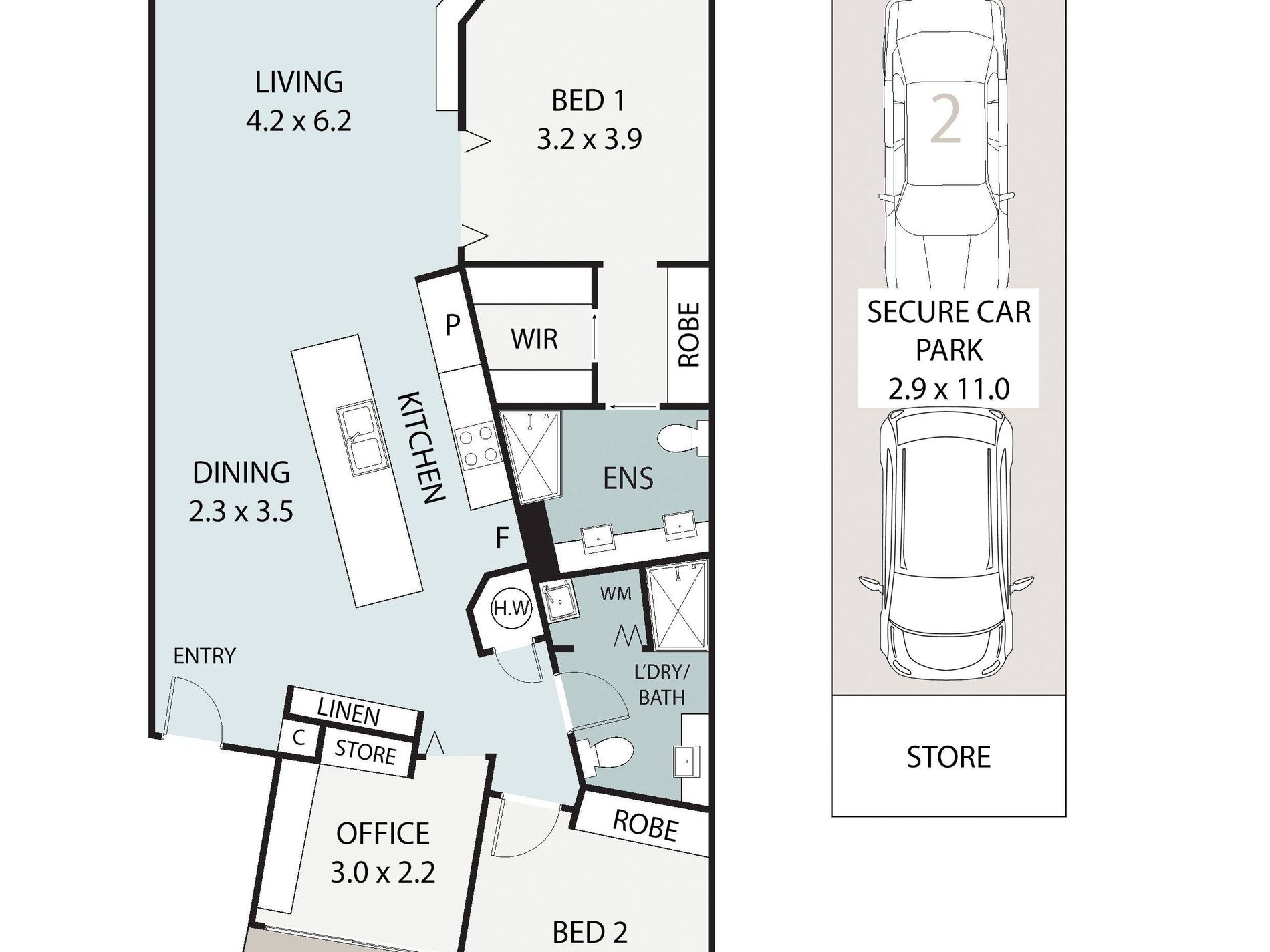 2 / 97A Burnett Street, Buderim Floor Plan
