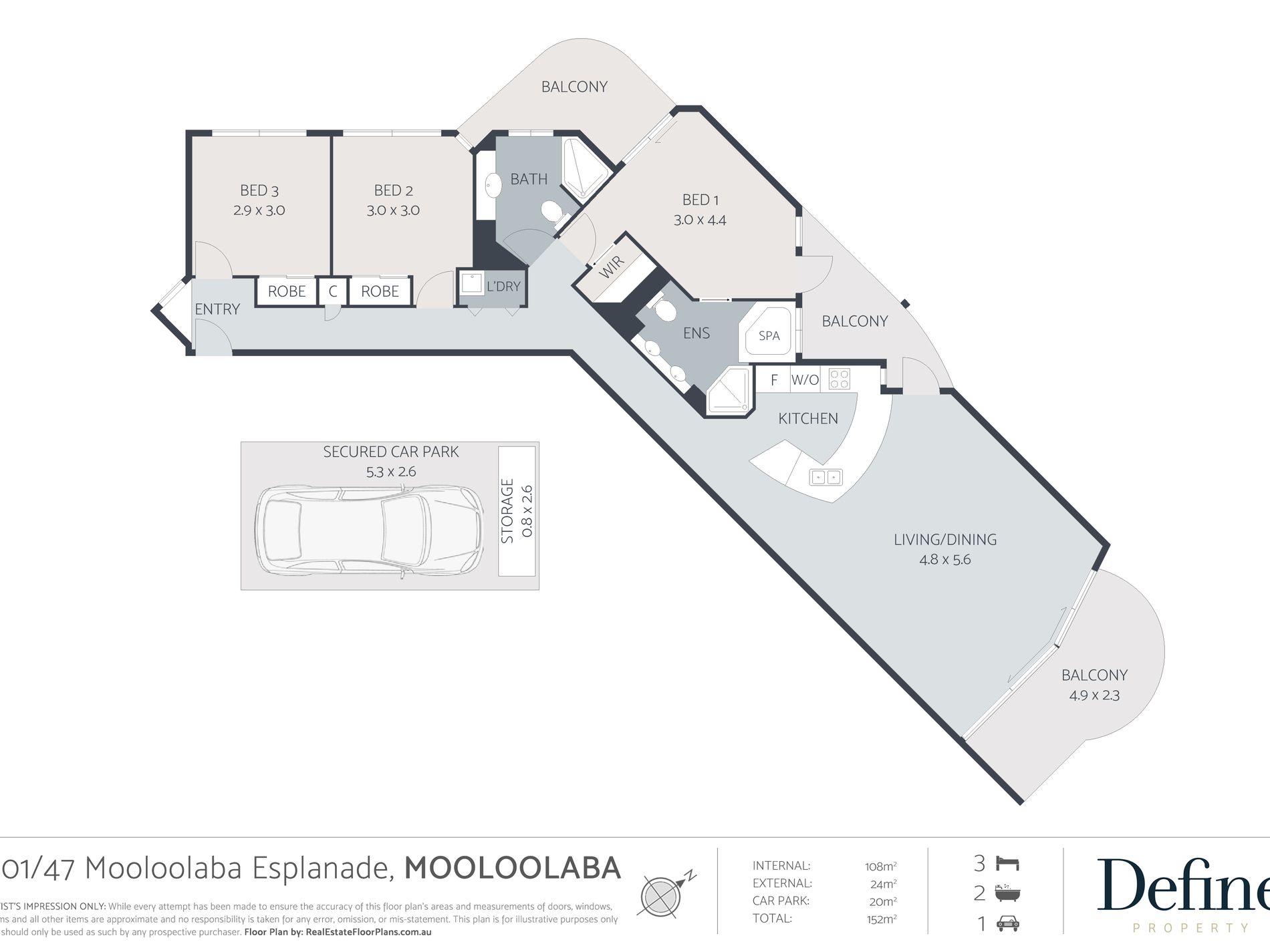 901/47-51 Mooloolaba Esplanade, Mooloolaba Floor Plan