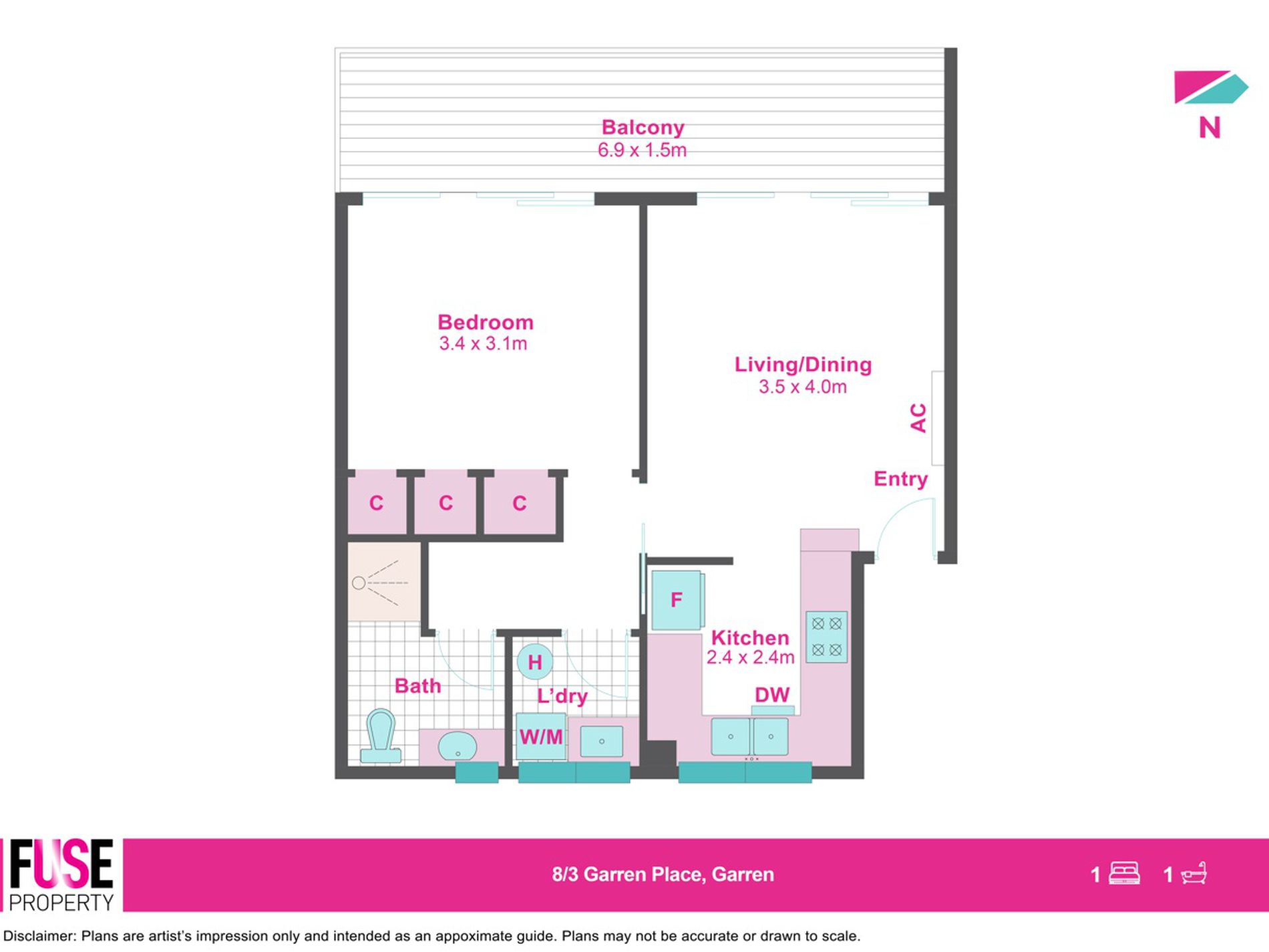 8 / 3 Garran Place, Garran