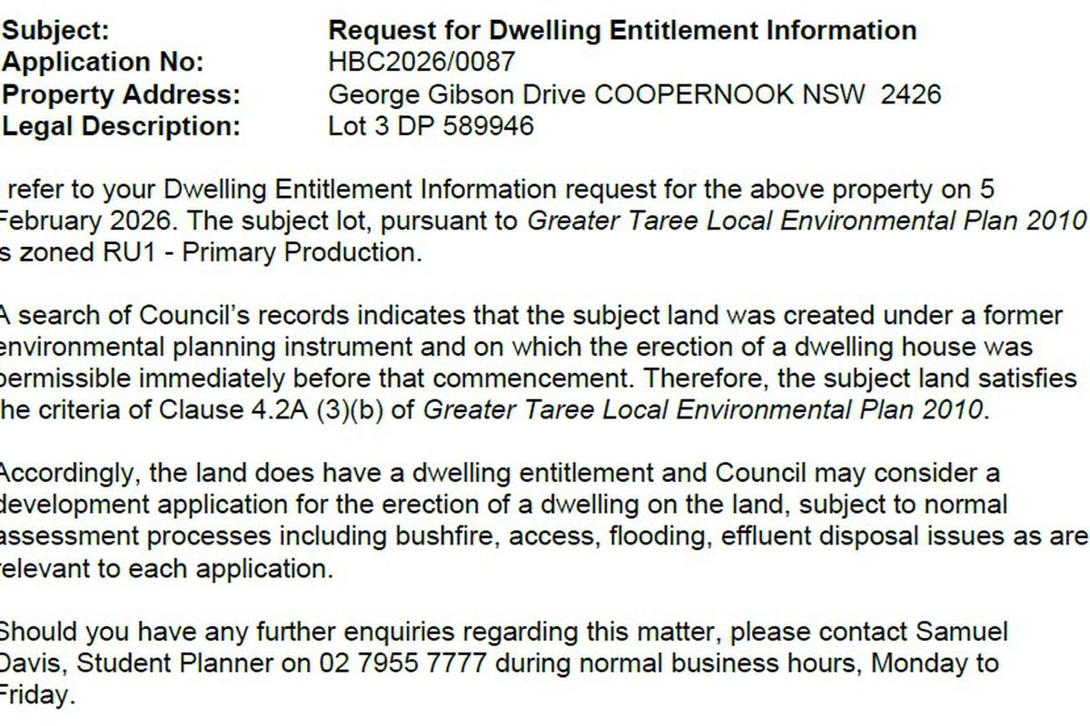 Lot 3, George Gibson Drive, Coopernook