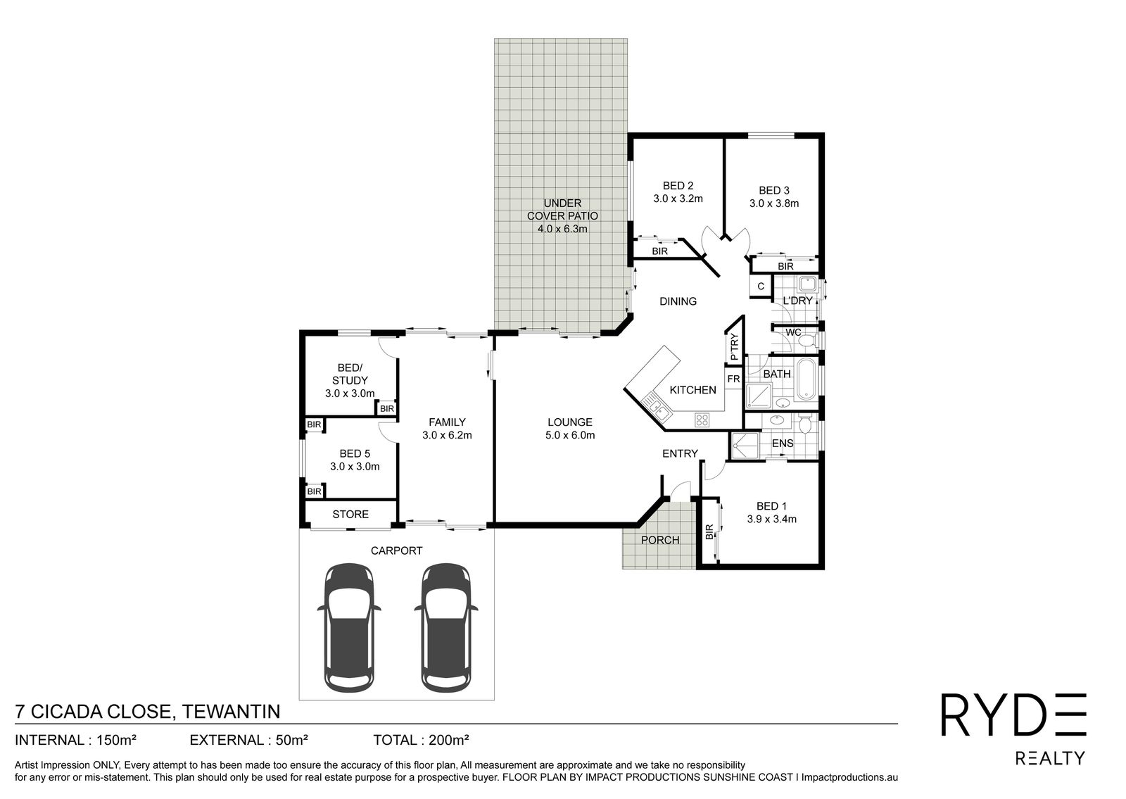 Floorplan, 7 Cicada Close, Tewantin