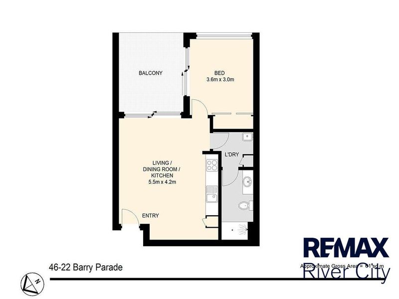 46/22 Barry Parade, Fortitude Valley Floor Plan
