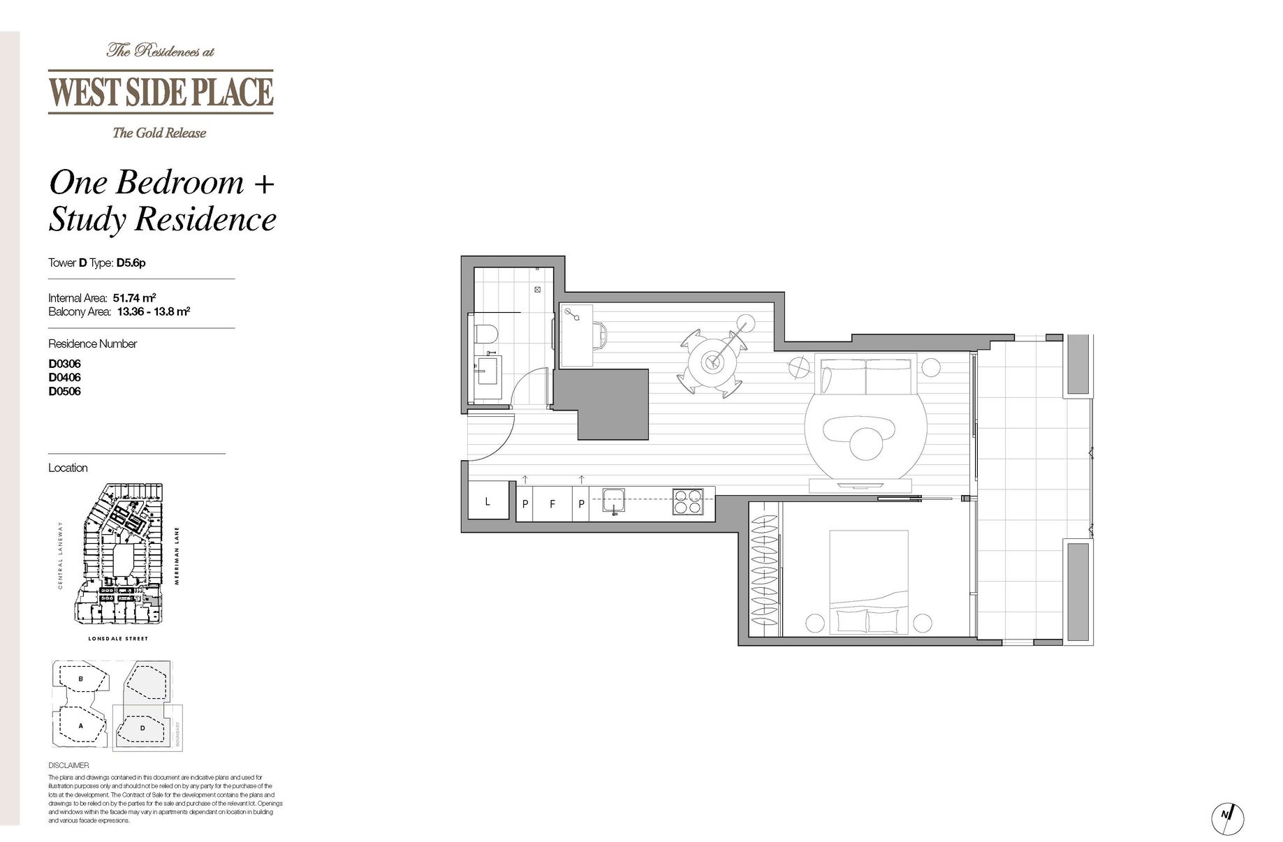 Tower D 1Bed+Study / 648 Lonsdale Street, Melbourne