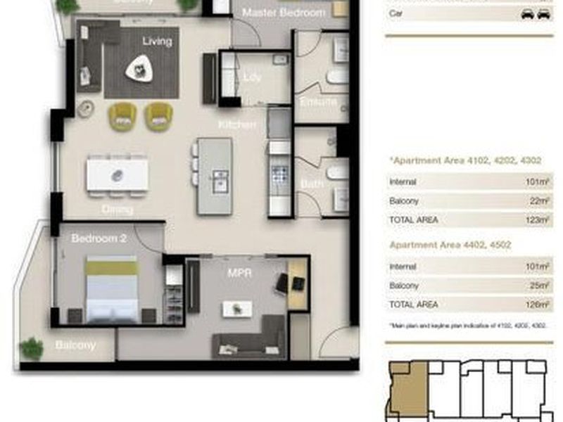 4502/15 Anderson Street, Kangaroo Point Floor Plan