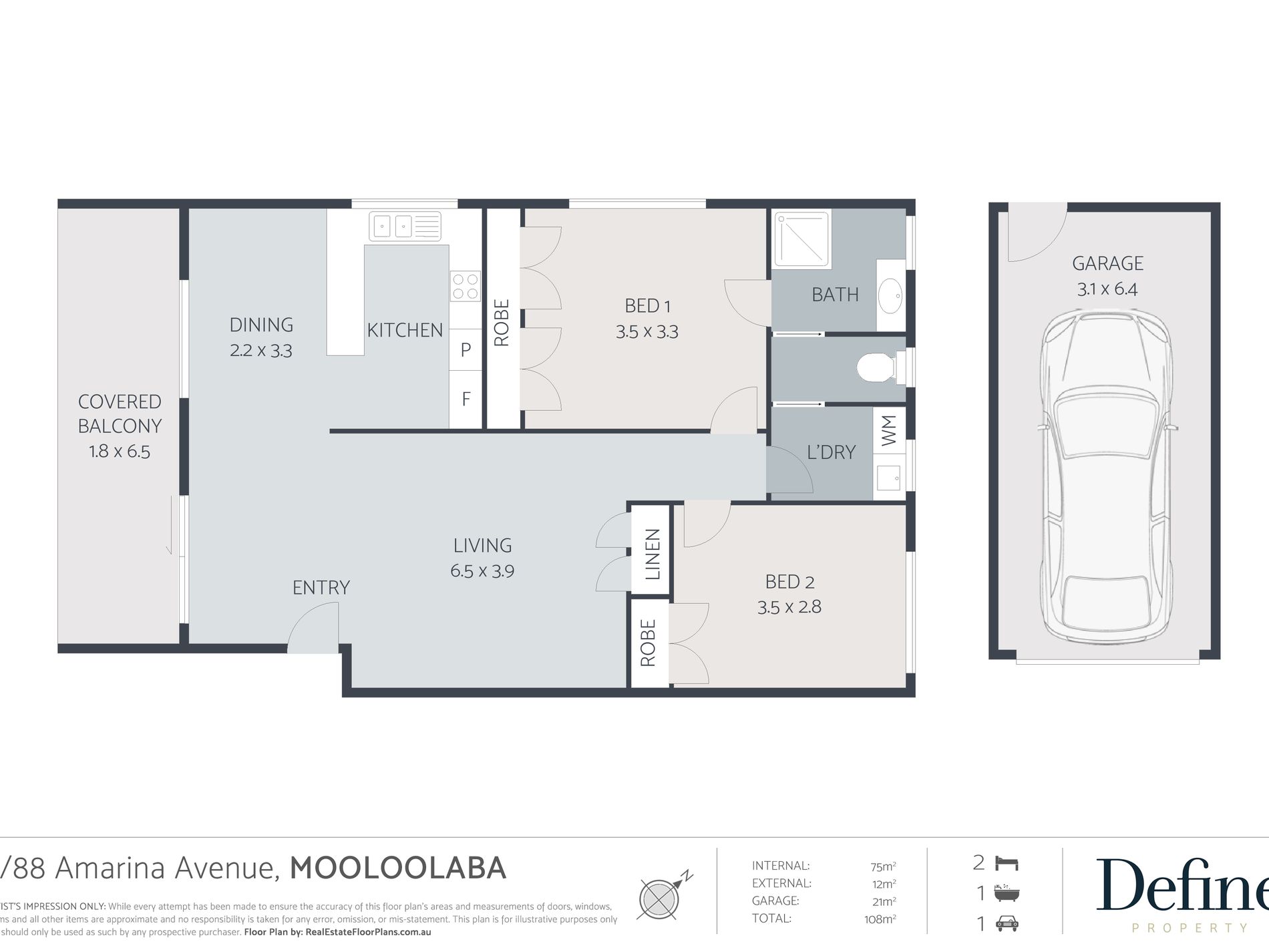 3 / 88 Amarina Avenue, Mooloolaba Floor Plan