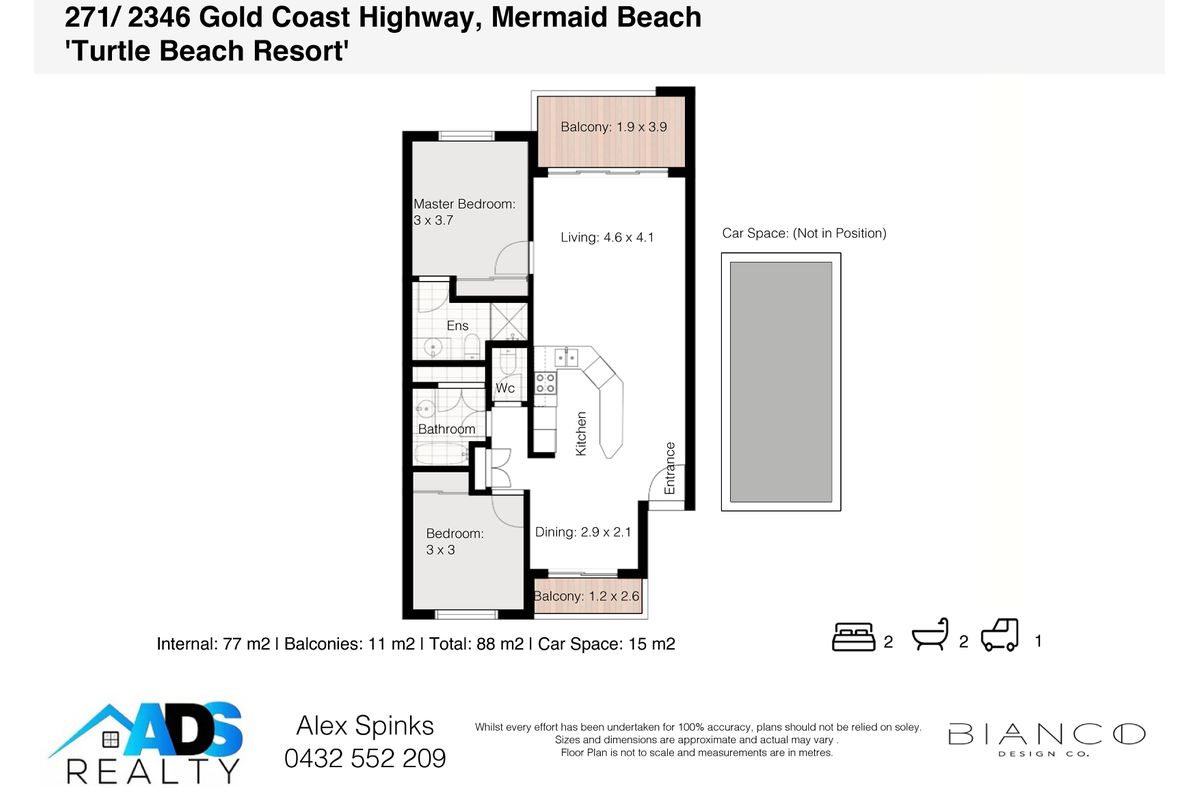 271 / 2342 Gold Coast Highway, Mermaid Beach Floor Plan