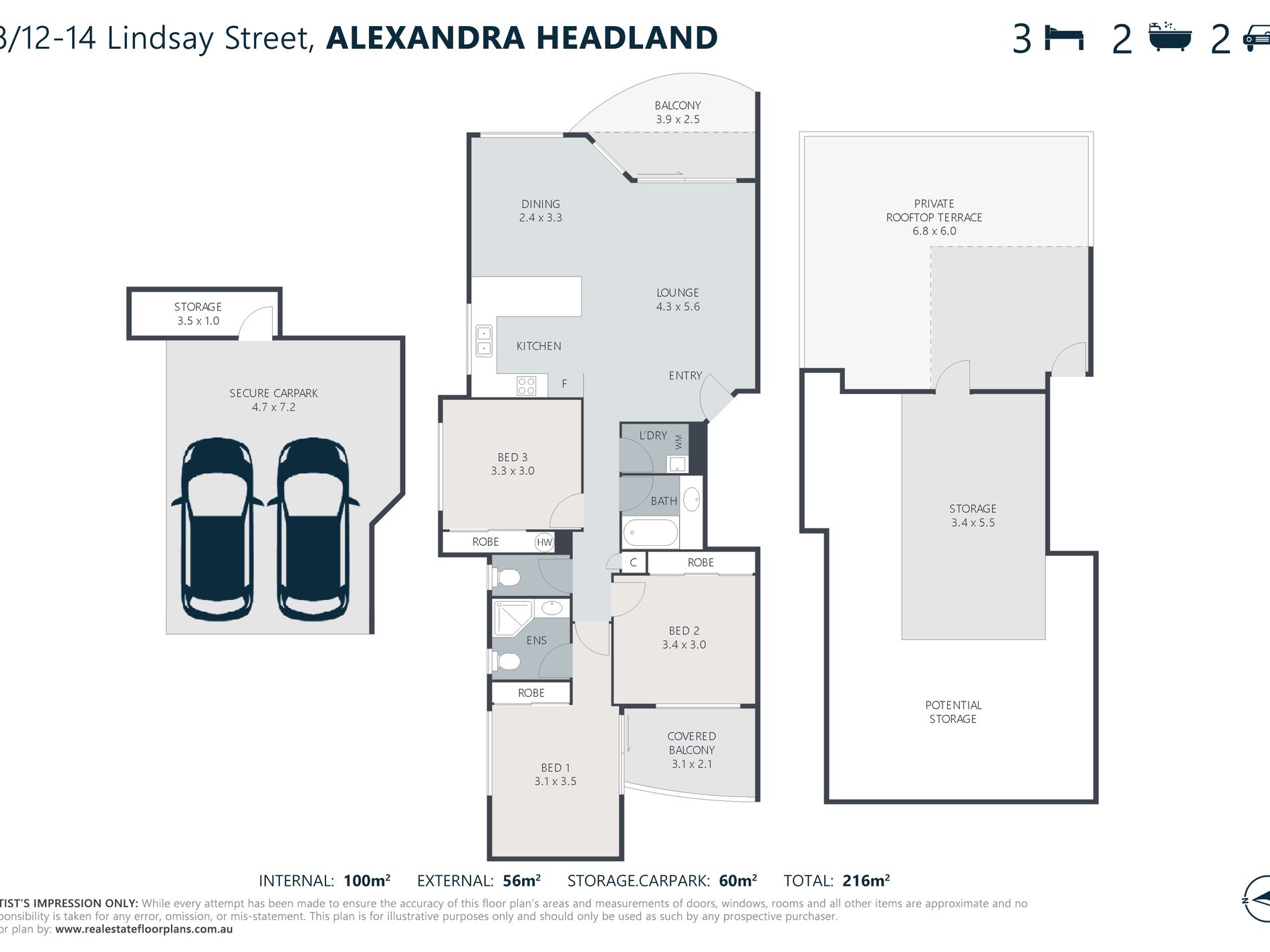 8 / 12 Lindsay Street, Alexandra Headland Floor Plan