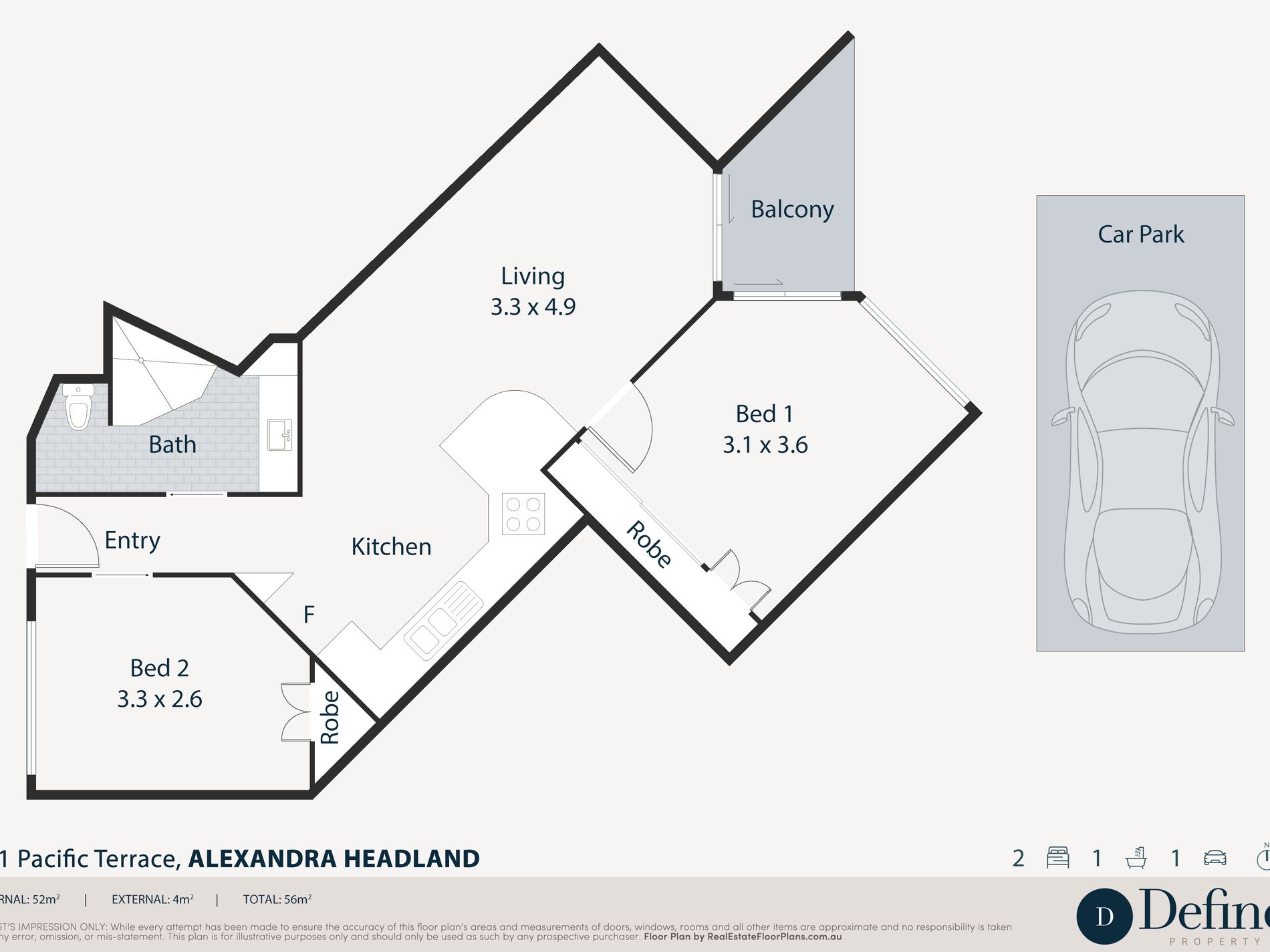 3 / 1 Pacific Terrace, Alexandra Headland Floor Plan