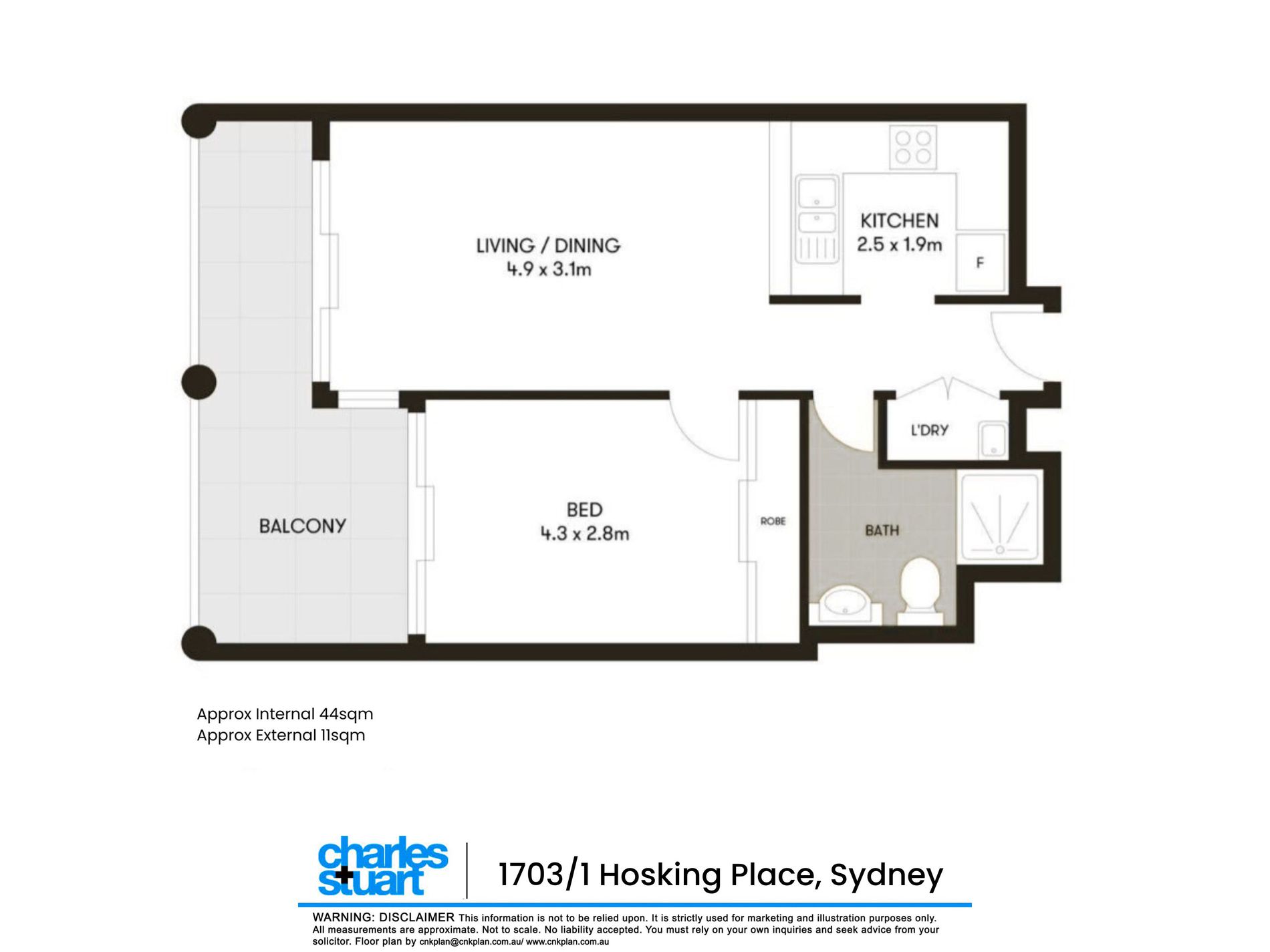 1703 / 1 Hosking Place, Sydney