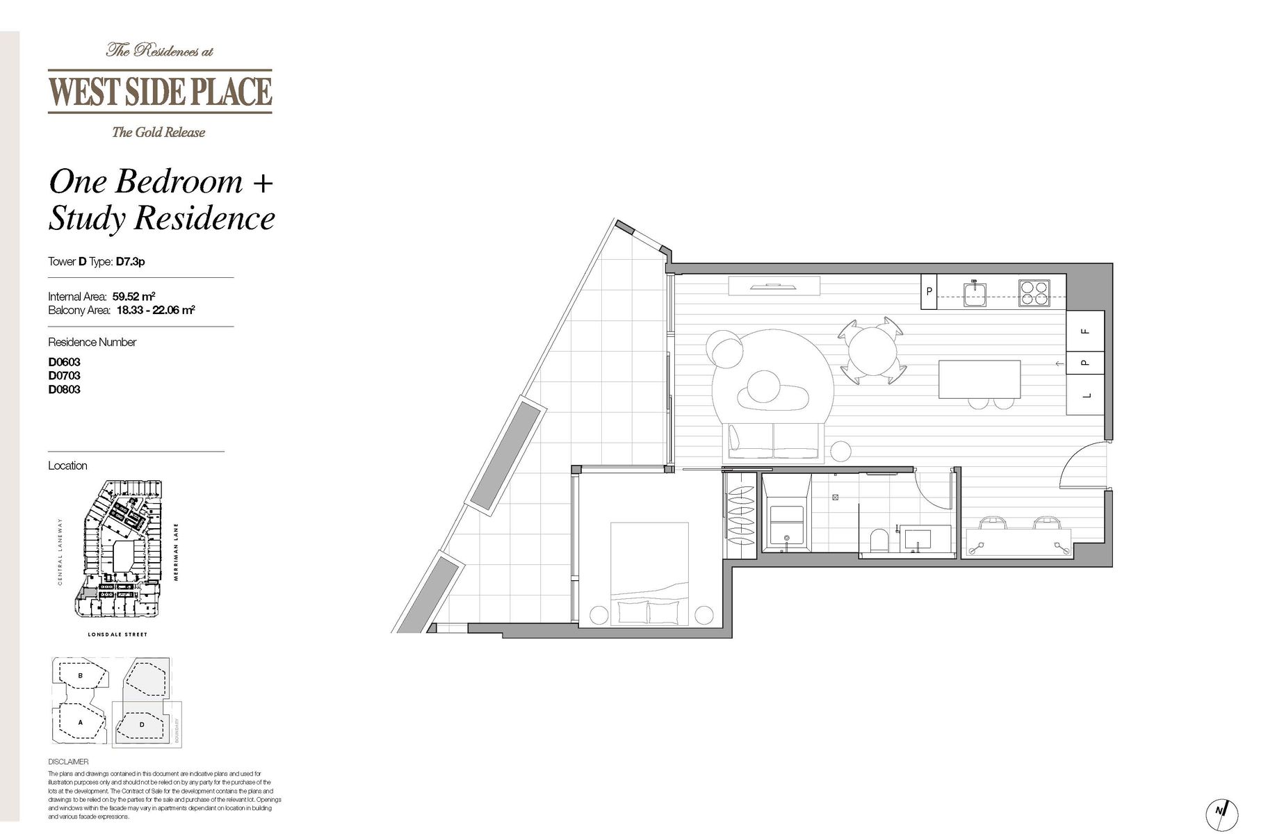 Tower D 1Bed+Study / 648 Lonsdale Street, Melbourne