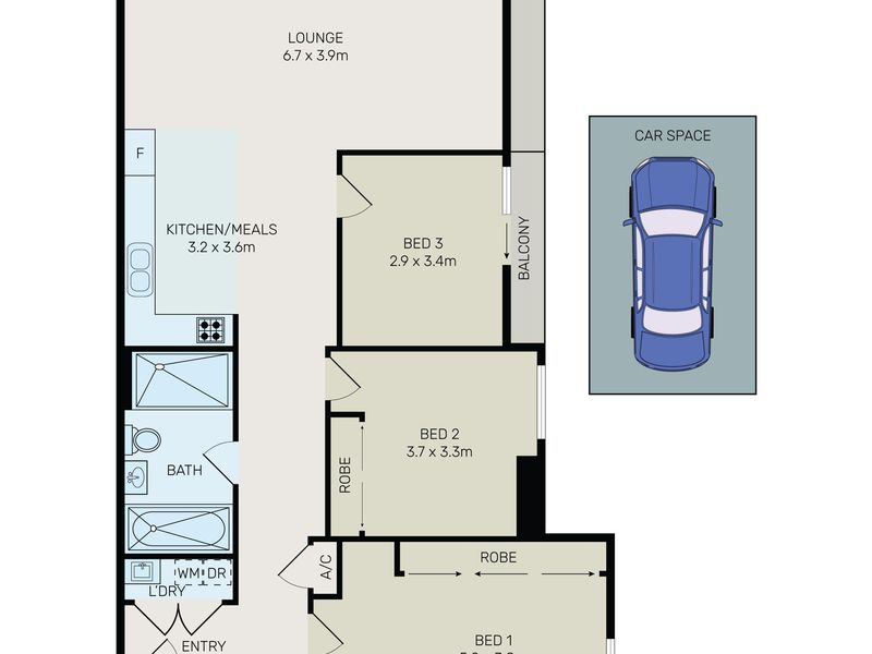 404 / 1 Church Avenue, Mascot Floor Plan