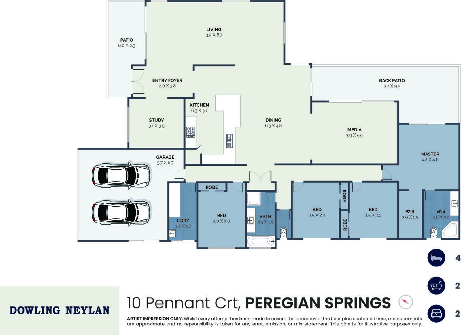 Floorplan, 10 Pennant Court, Peregian Springs