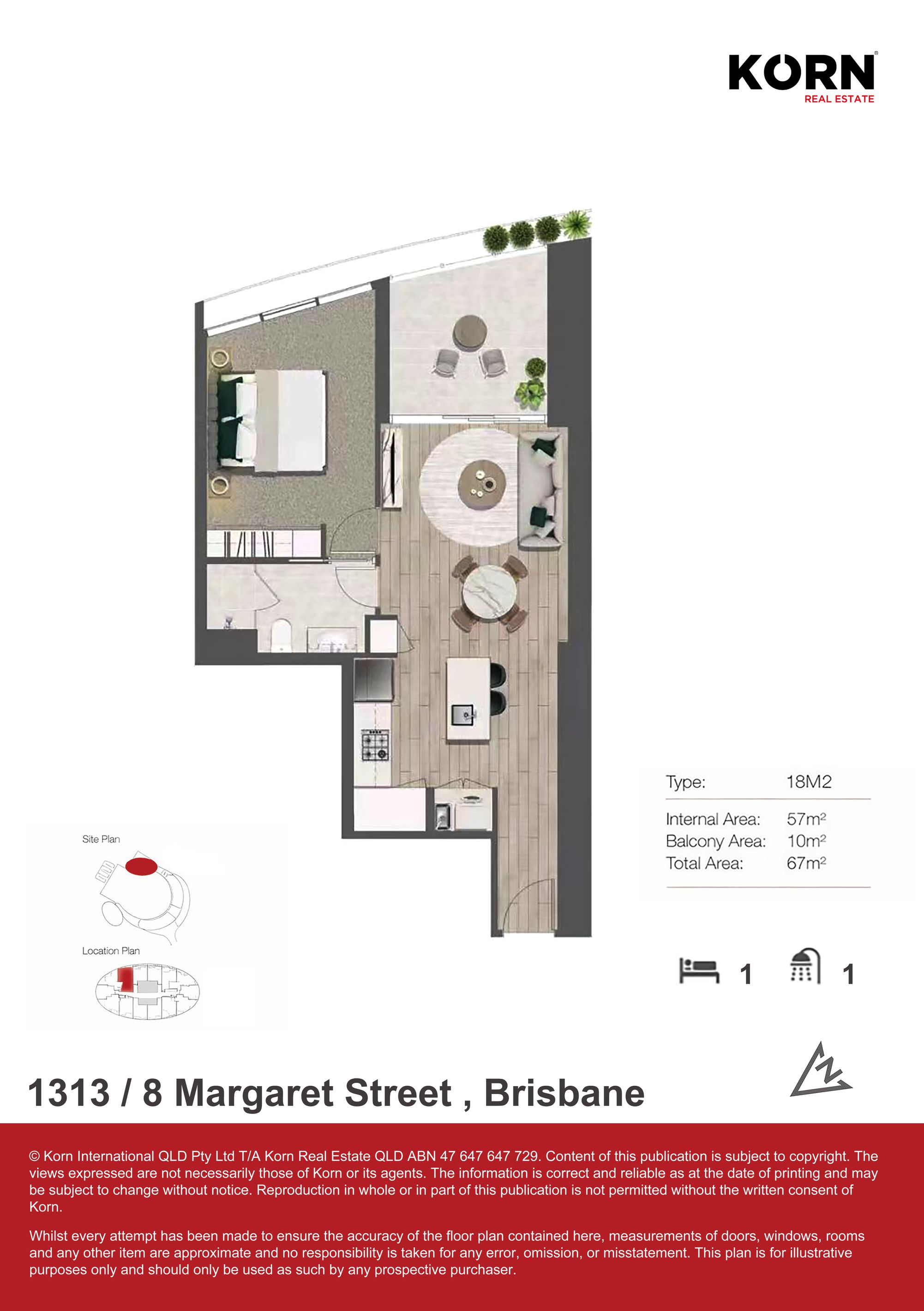 1313 / 8 Margaret Street , Brisbane