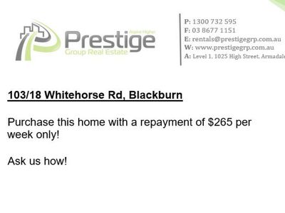103 / 18 Whitehorse Road, Blackburn