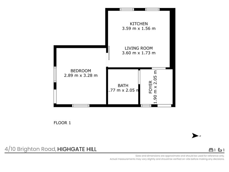 4/10 Brighton Road, Highgate Hill Floor Plan