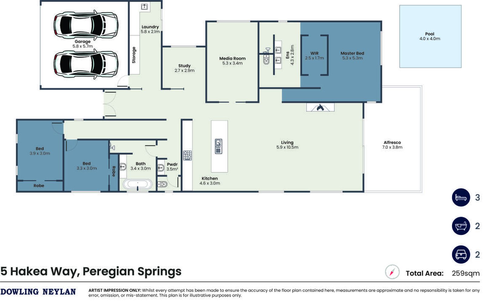 Floorplan, 5 Hakea Way, Peregian Springs
