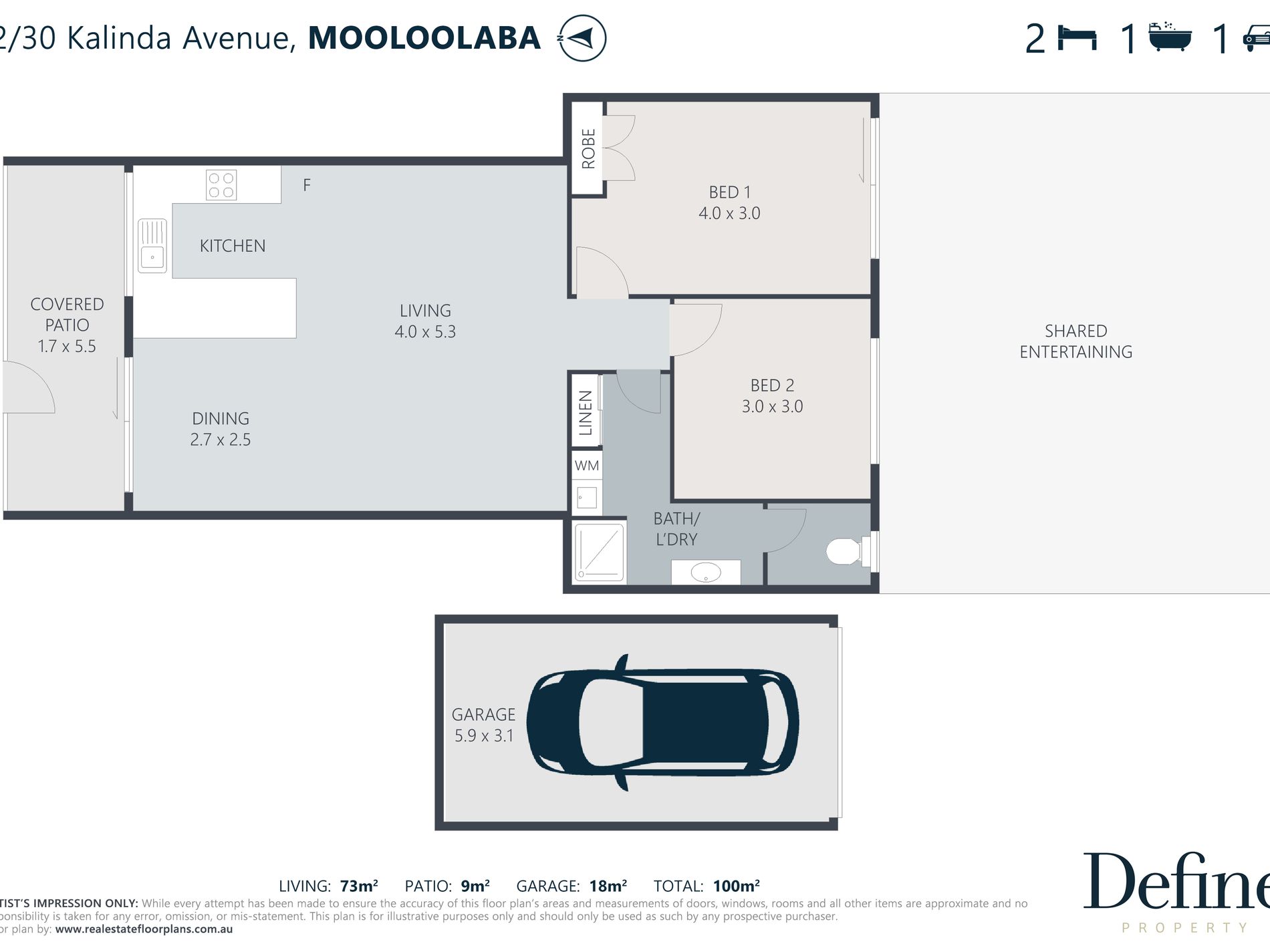 2 / 30 Kalinda Avenue, Mooloolaba Floor Plan