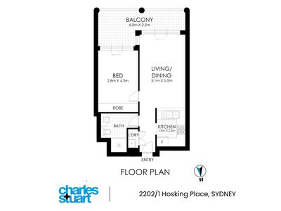 2202 / 1 Hosking Place, Sydney