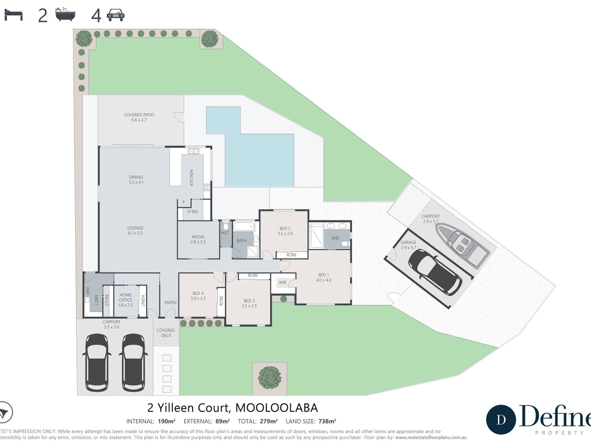 2 Yilleen Court, Mooloolaba Floor Plan