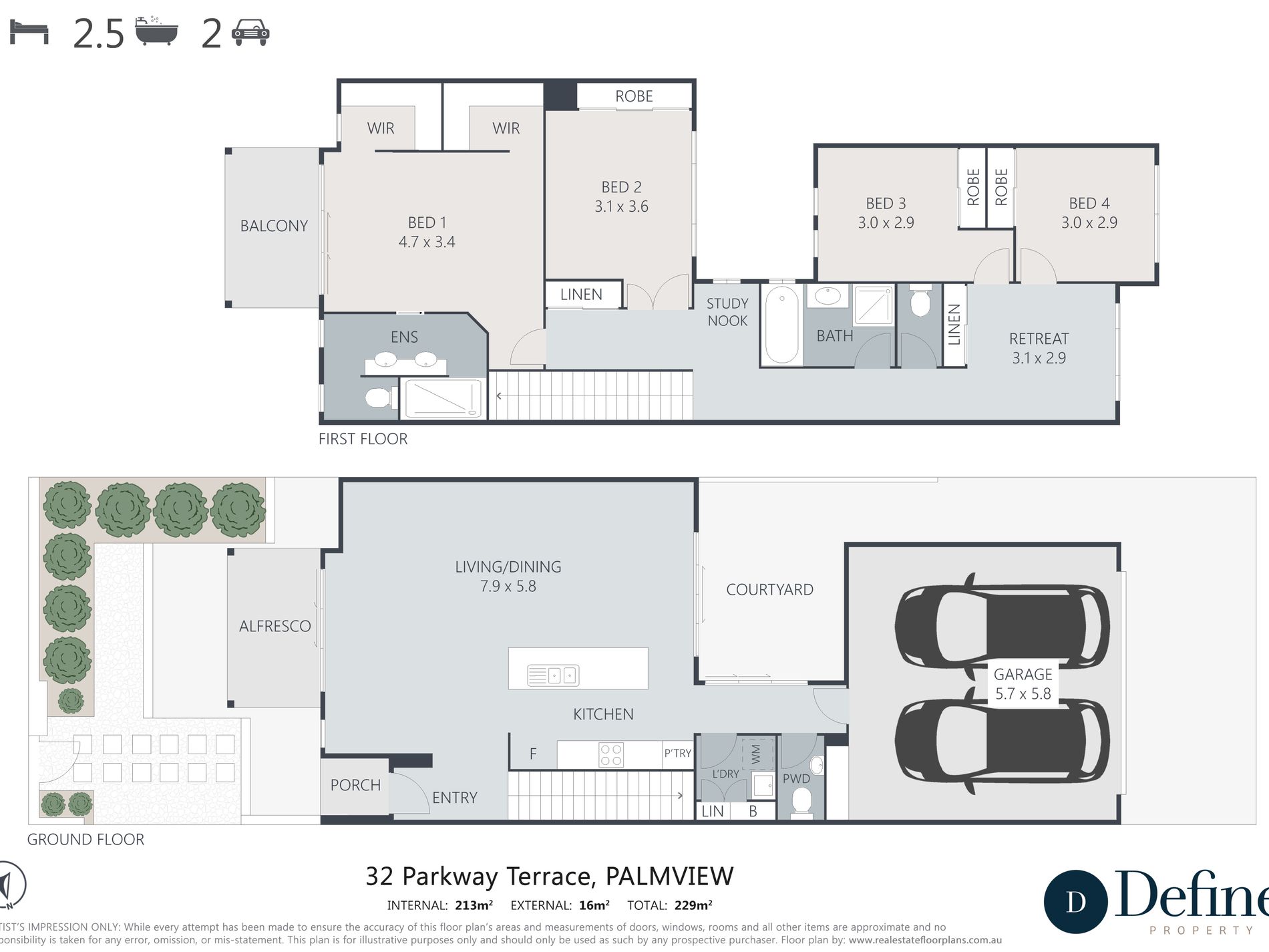 32 Parkway Terrace, Palmview Floor Plan