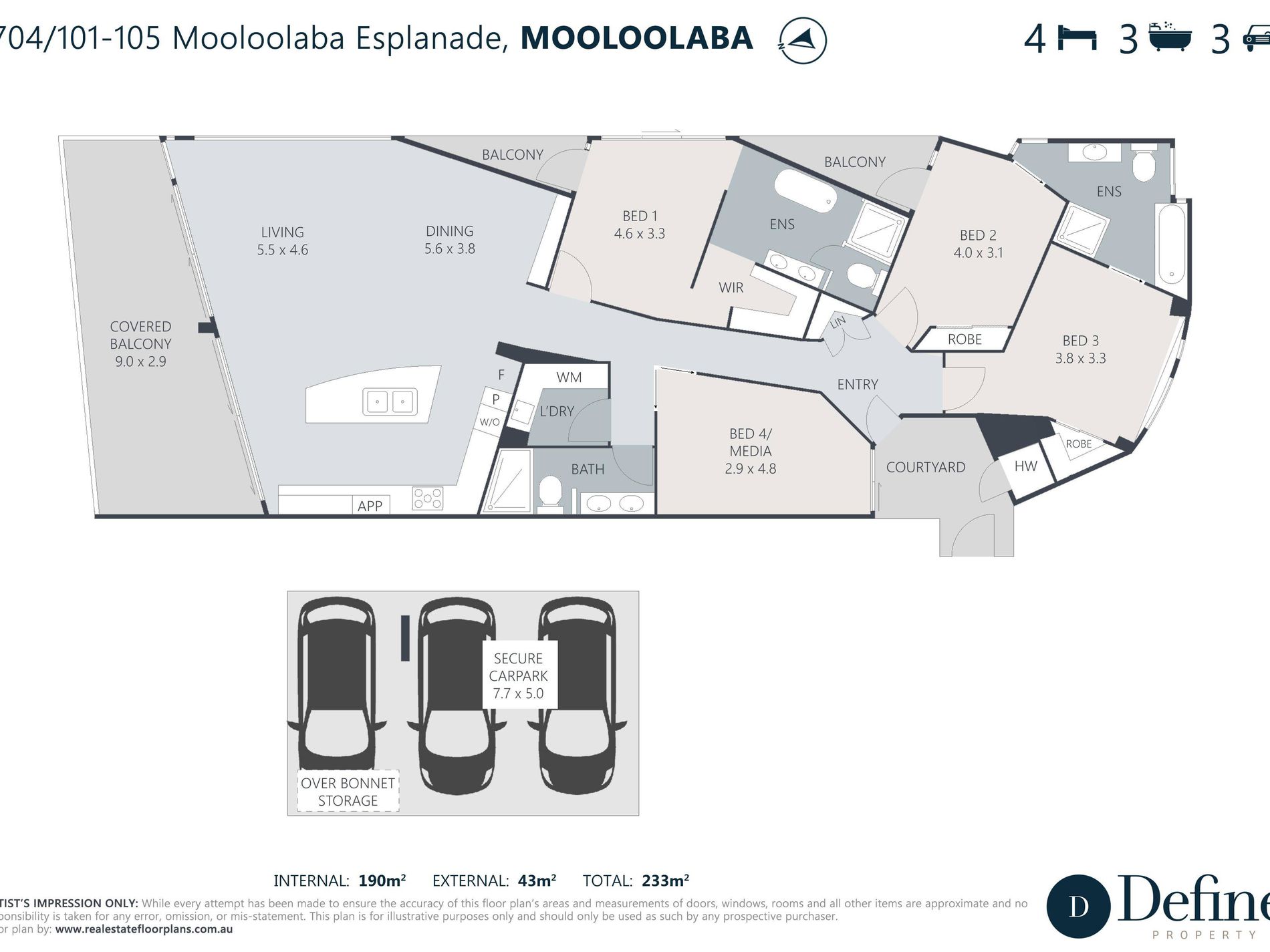 704 / 101-105 Mooloolaba Esplanade, Mooloolaba Floor Plan