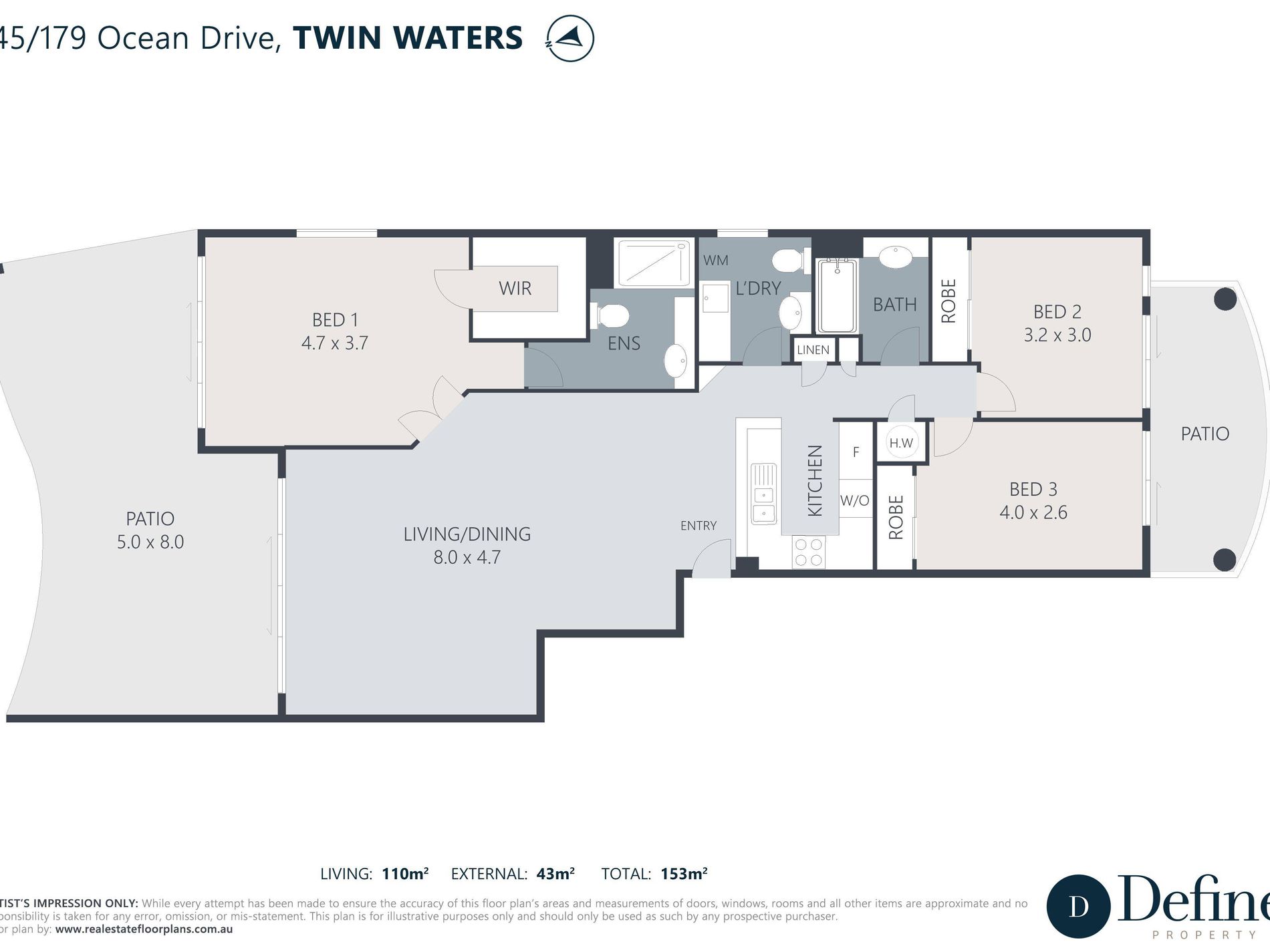 45 / 179 Ocean Drive, Twin Waters Floor Plan