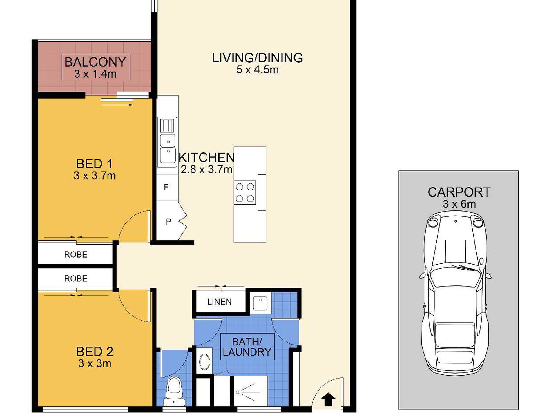 6 / 355 Bradman Avenue, Maroochydore Floor Plan