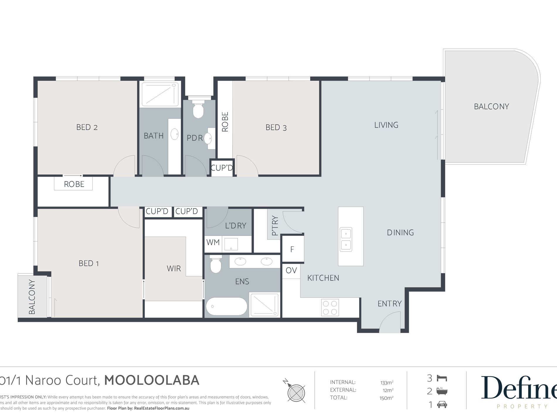 101 / 1 Naroo Court, Mooloolaba Floor Plan