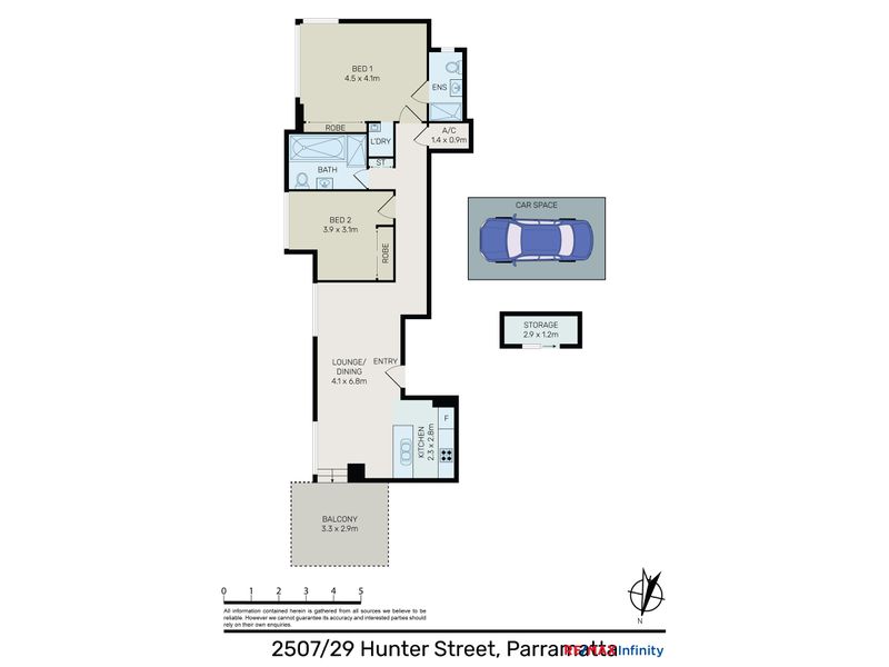 2507 / 29 Hunter Street, Parramatta Floor Plan