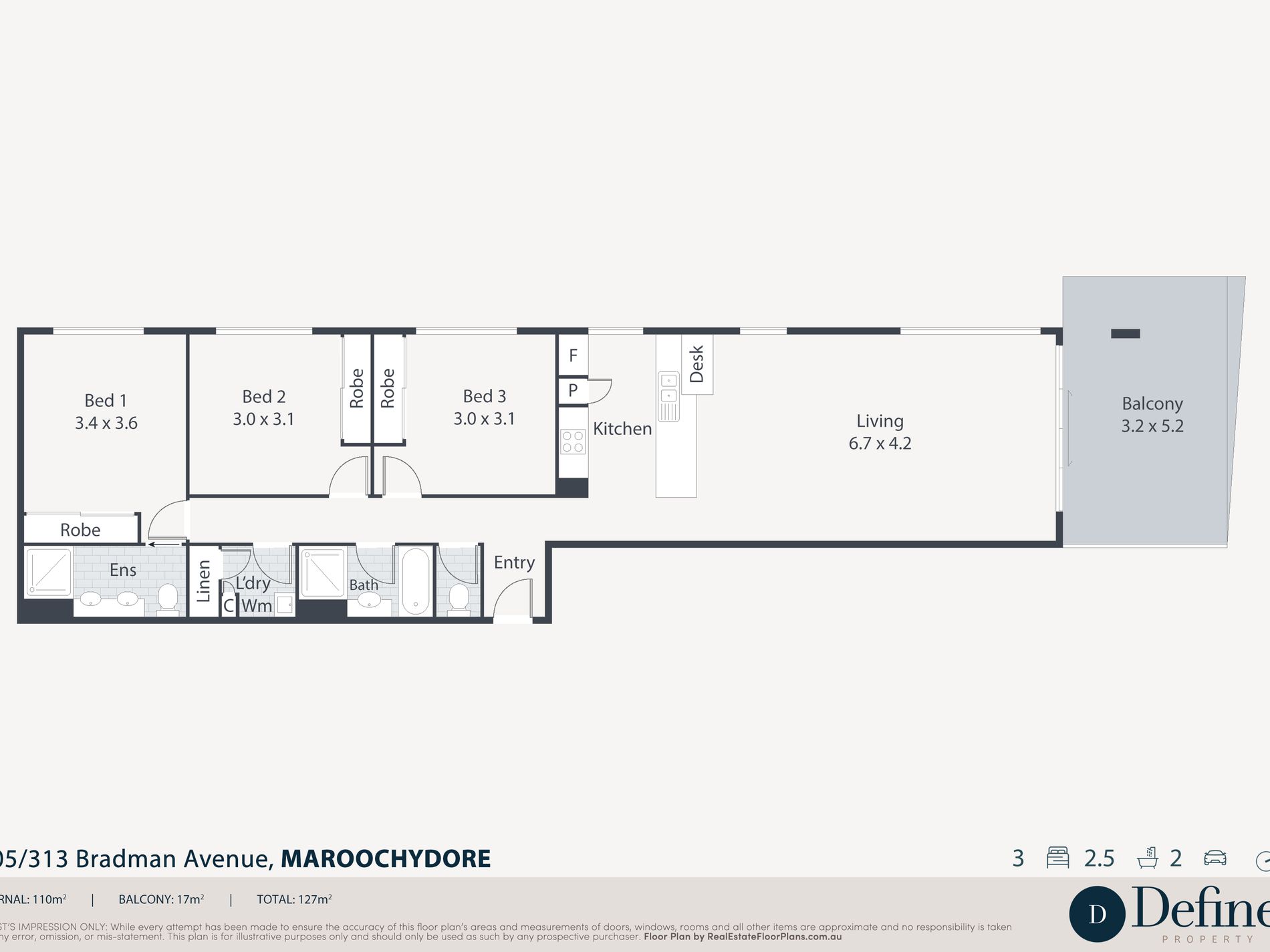 405 / 313 Bradman Avenue, Maroochydore Floor Plan