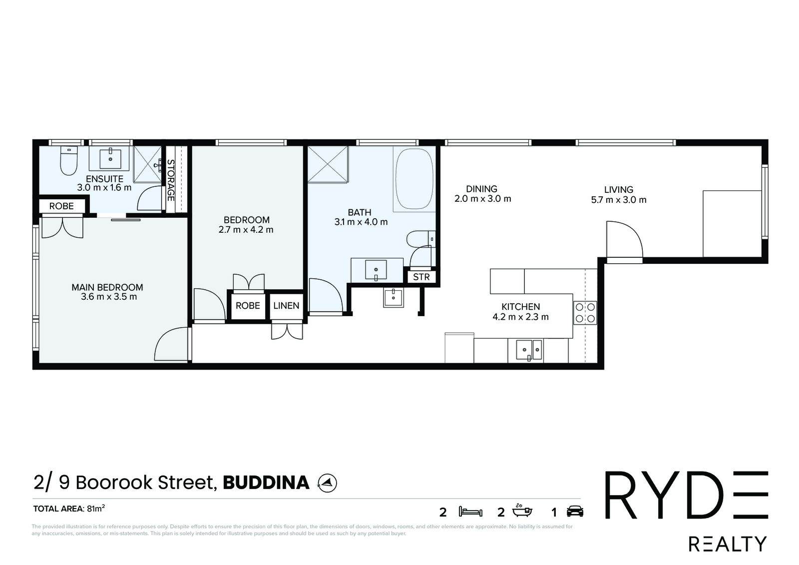 Floorplan, 2/9 Boorook Street, Buddina