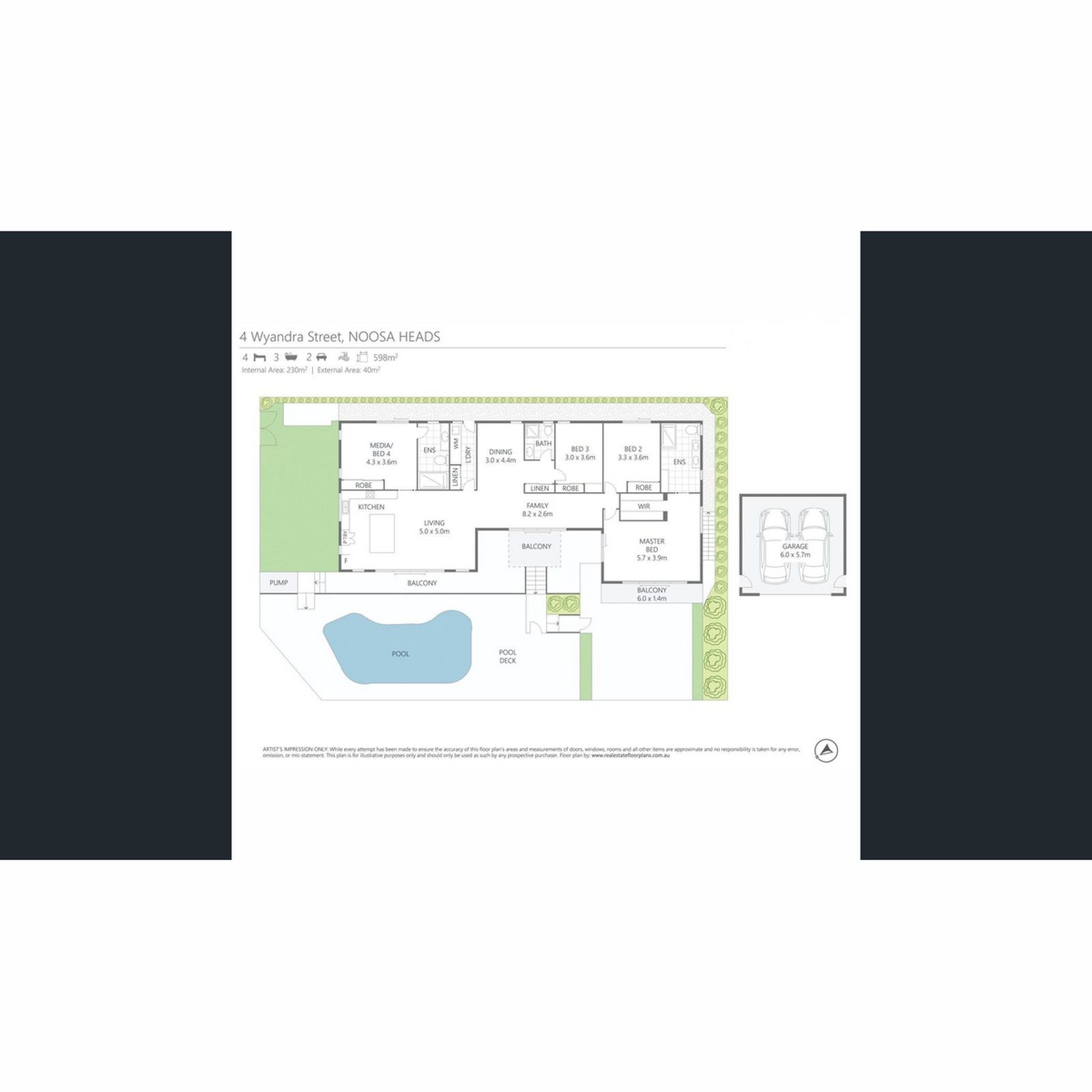 Floorplan, 4 Wyandra Street, Noosa Heads