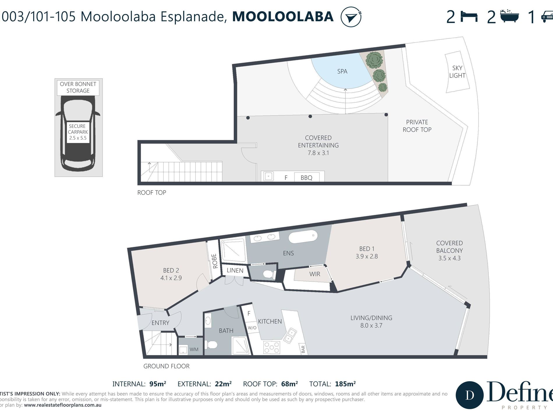 1003 / 101-105 Mooloolaba Esplanade, Mooloolaba Floor Plan