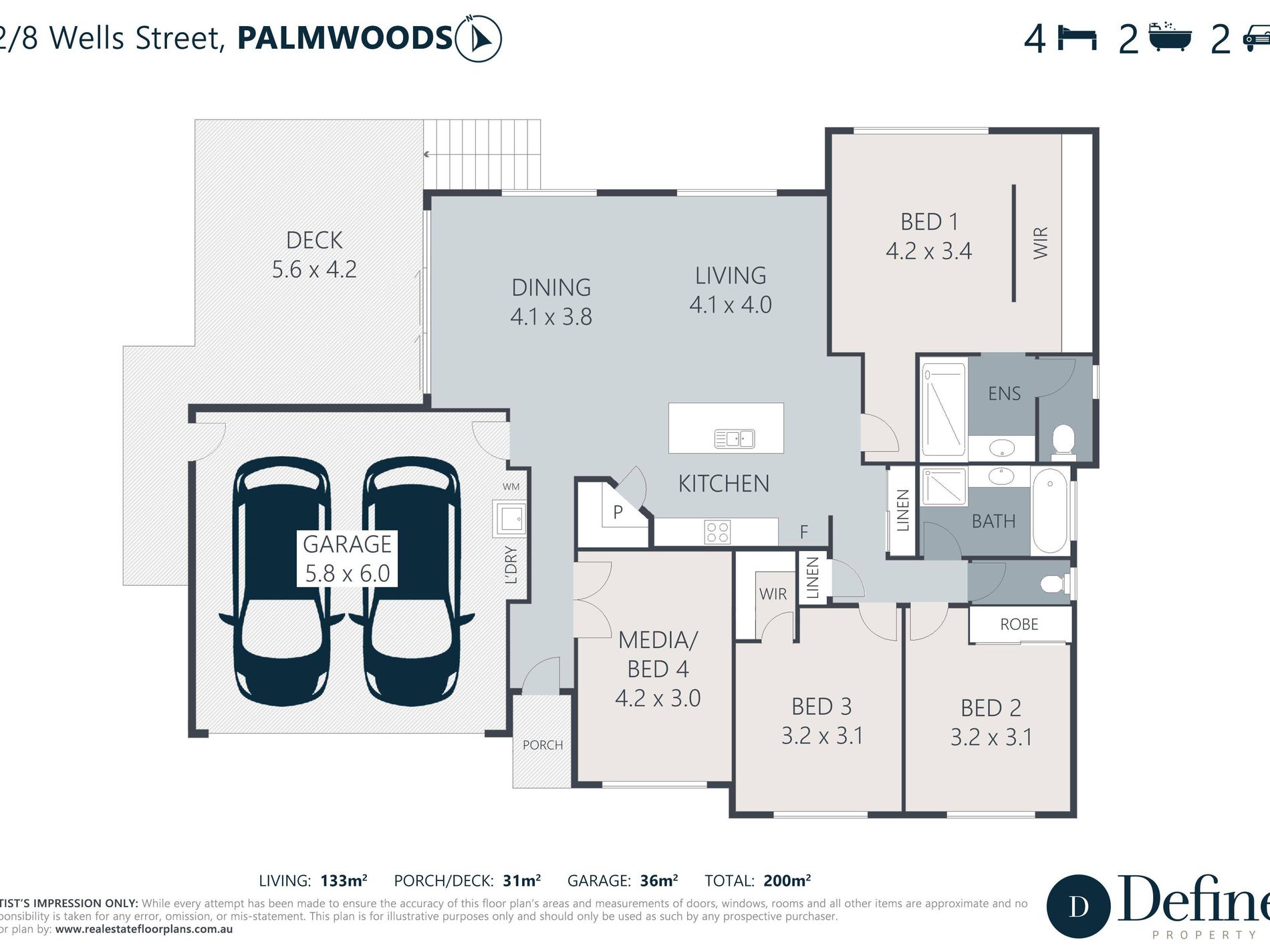 2 / 8 Wells Street, Palmwoods Floor Plan