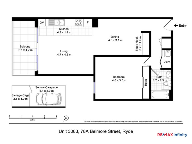 3083 / 78A BELMORE STREET, Ryde Floor Plan